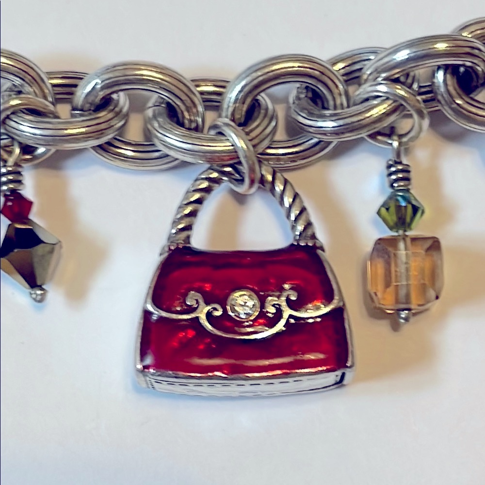 Brighton Silver New Years Celebration Party Charm Bracelet Swarovski crystals - Picture 3 of 8